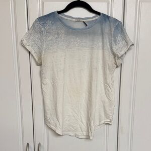 Anthropologie Blue and White Short Sleeve Tee